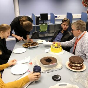 Judges awaiting a slice of cake