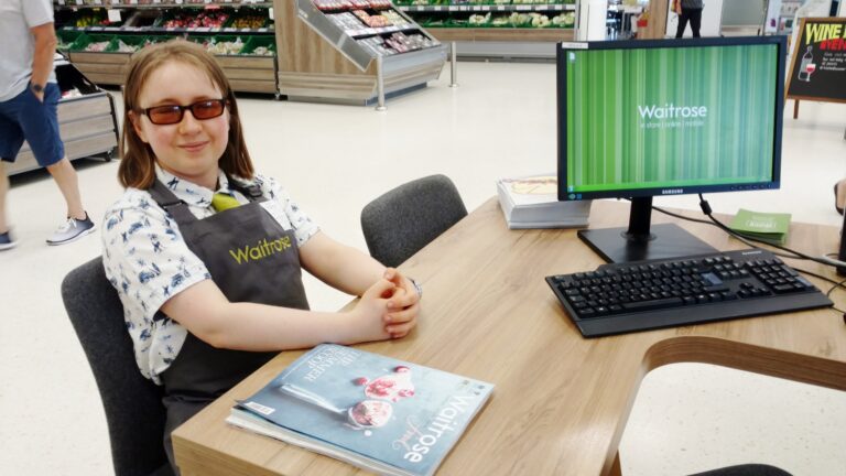 Student working at Waitrose