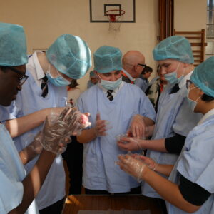 Students passing around anatomy