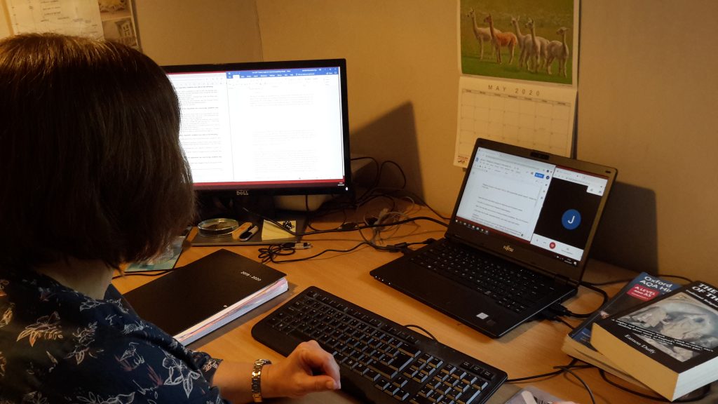 Dr Erry teaching from home