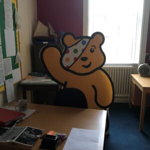 Pudsey taking charge as the English teacher