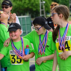 Medal presentations: Lawson, Maxwell and Emma