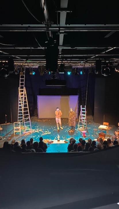 A view of the stage during The Tree Rings production at the University of Worcester