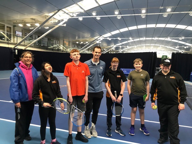 image of Andy Murray and students
