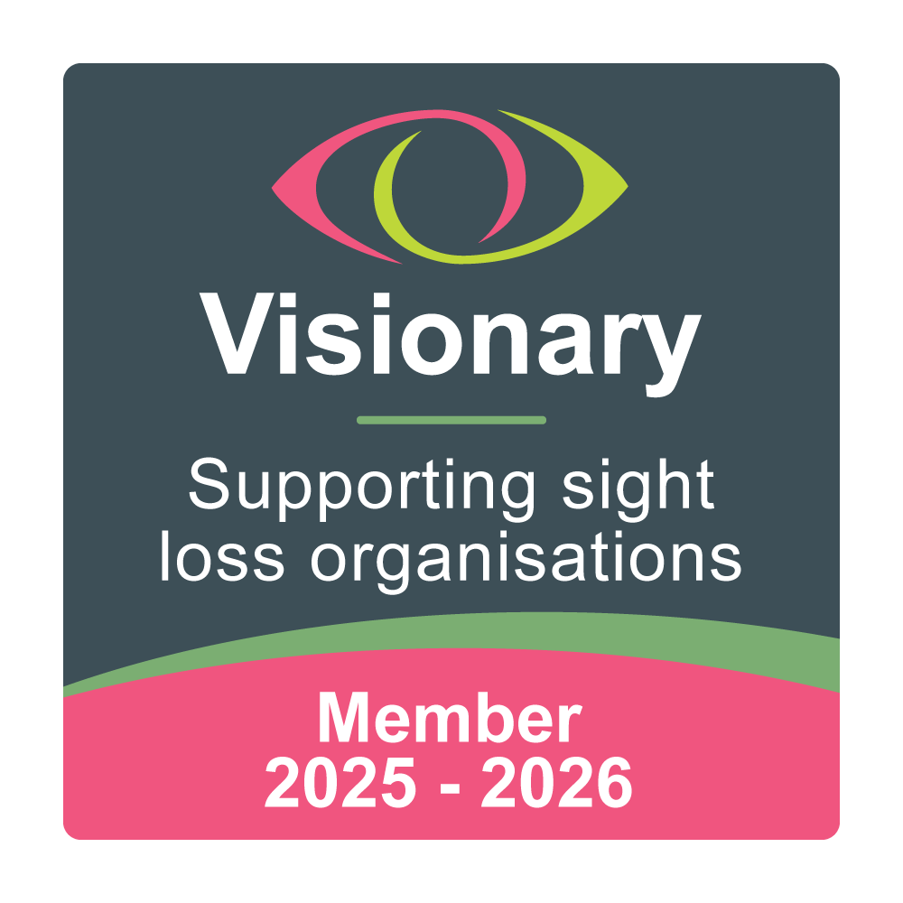 Visionary Logo - supporting sight loss organisations. Member 2025-2026