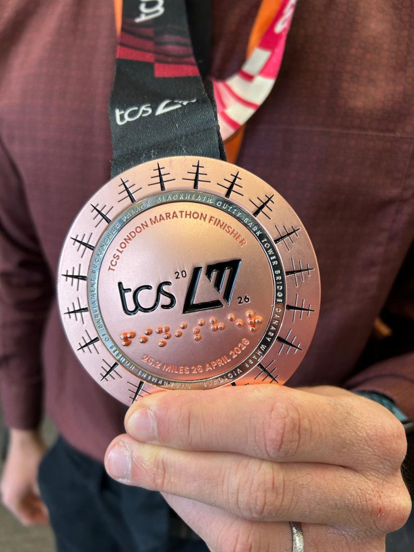 Close up of the medal