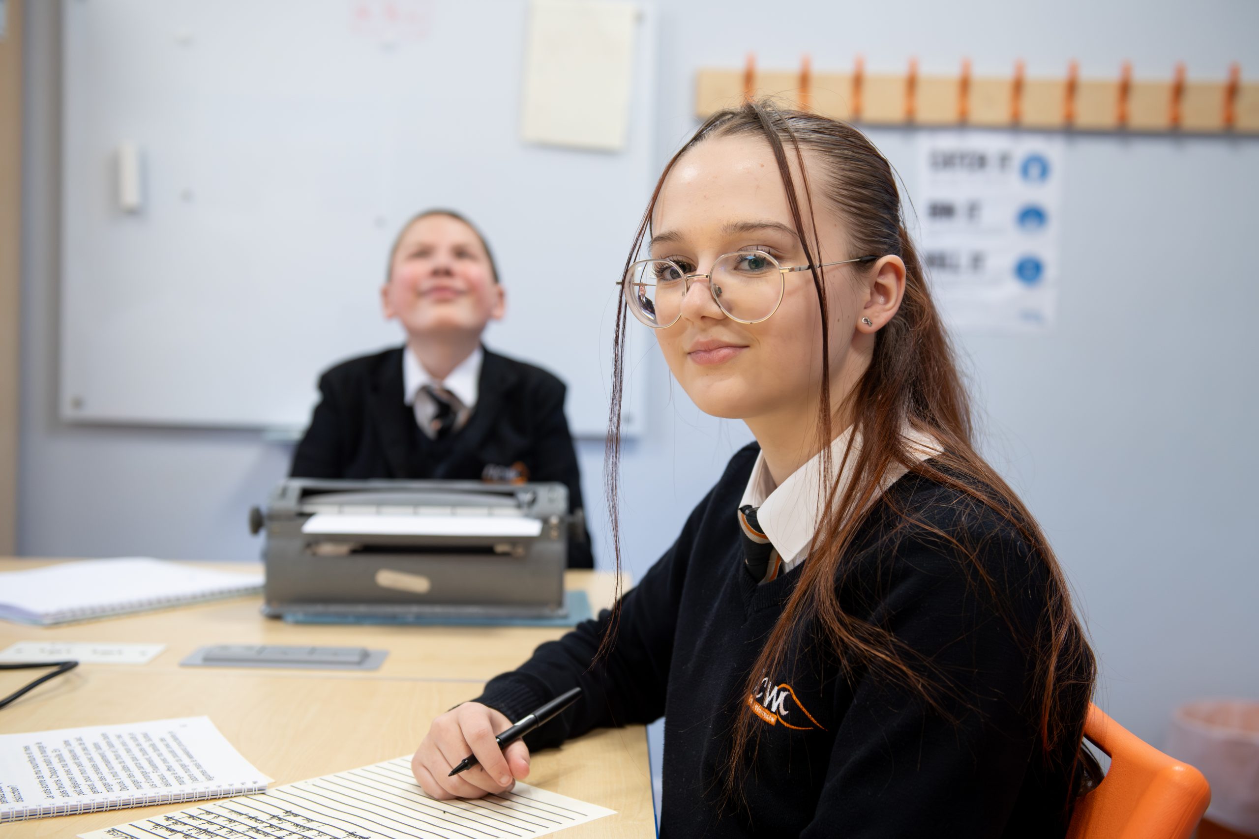 Photo of a student smiling during a lesson